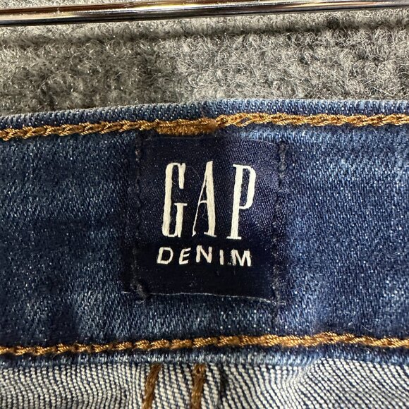 GAP Jeans Womens 28 Curvy True Skinny Cotton Stretch Medium Wash Distressed - Picture 5 of 9